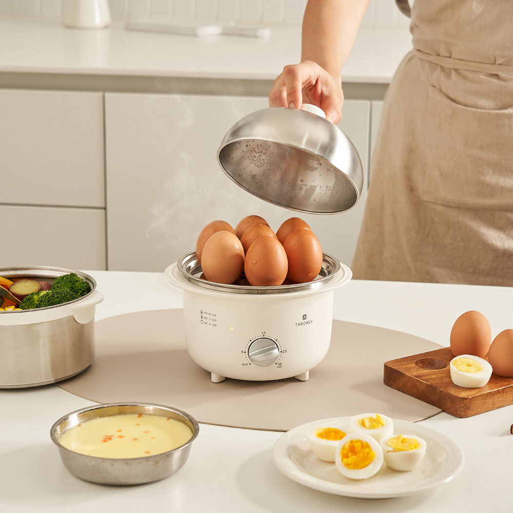 디온리 올스텐 2단 계란찜기 30분 타이머 계란삶는기계 고구마 감동란 NBE328S