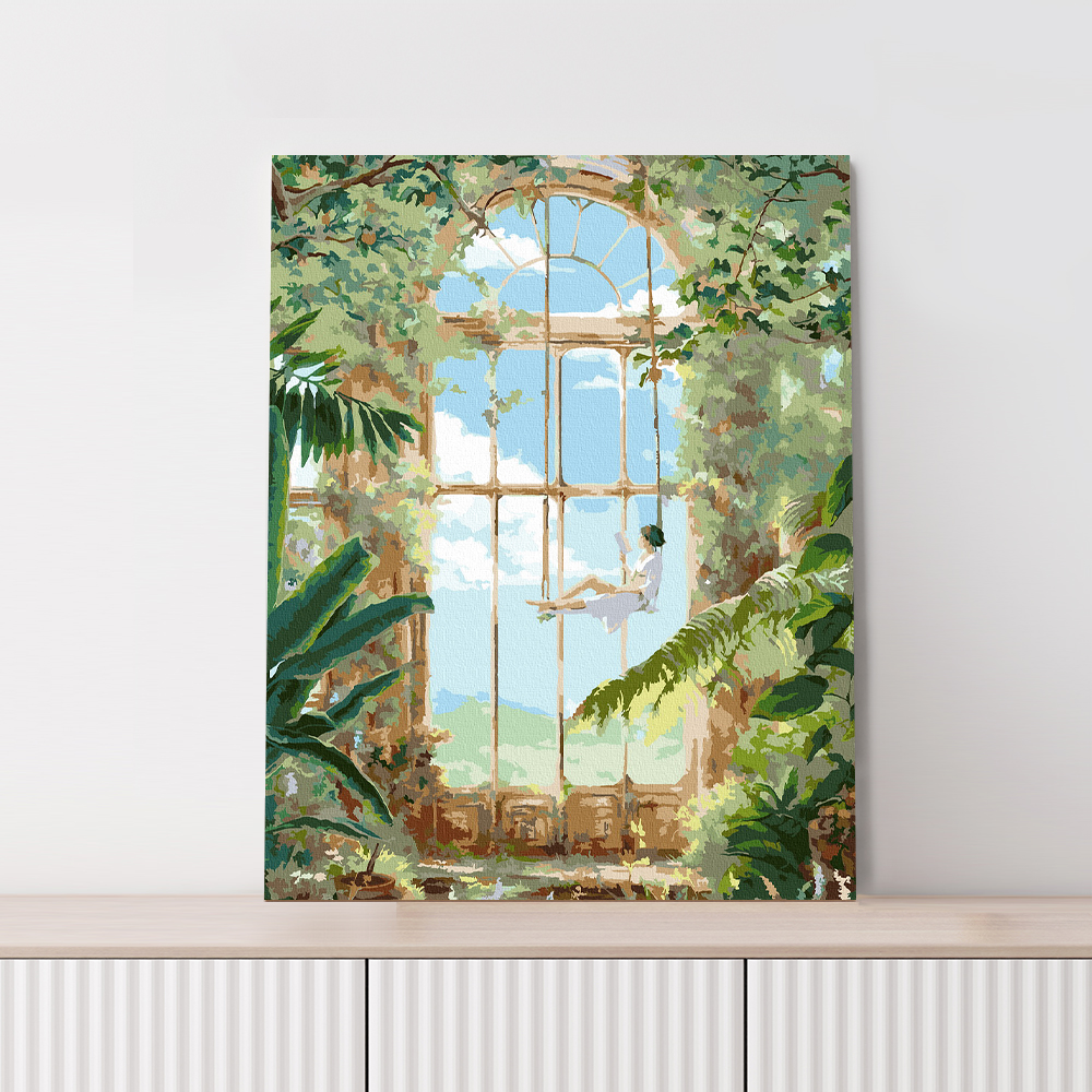 명화그리기 특대형 유화 그림 풍경화 감성 취미 그리기세트 DIY 바다빛 튤립 60x75