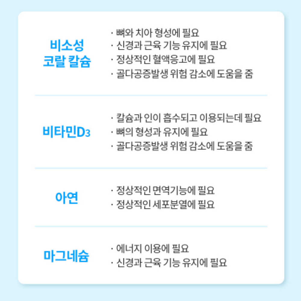 엔젯오리진 칼슘 마그네슘 비타민D 아연 산호칼슘 칼마디 180정 이미지 7