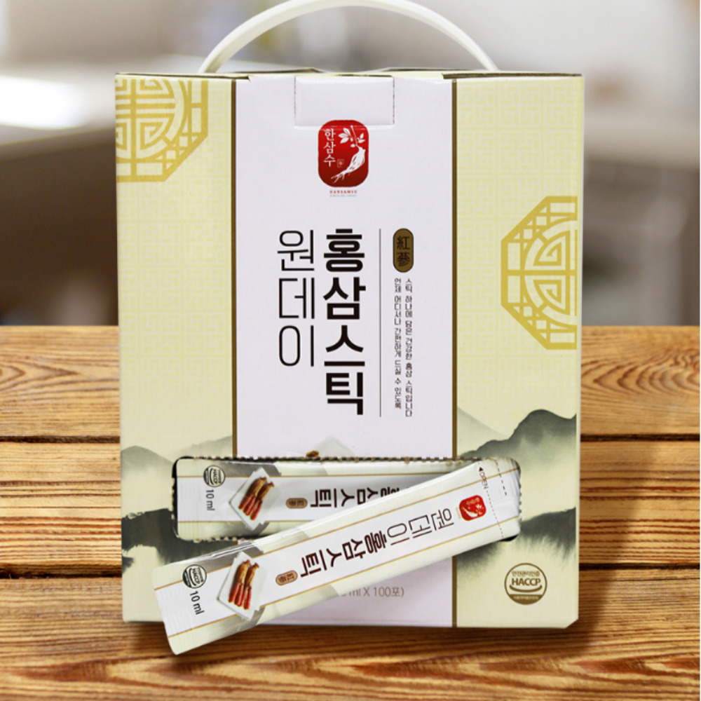 한삼수 국내산 6년근 원데이 홍삼스틱 10ml 100포 홍삼의효능 - 상세 이미지 2