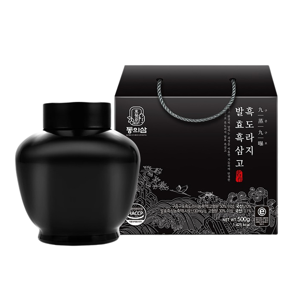 구증구포흑도라지 500g 1개월분 흙도라지 발효흑삼 전용스푼포함 선물포장 - 상세 이미지 2