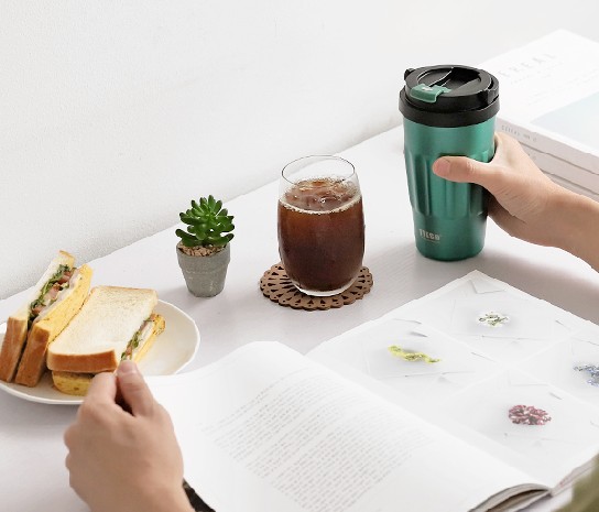 TYESO 타이소 다이소 캠핑 들고 다니기 편한 스텐 핸들 텀블러 행사 기념품 500ml 이미지 7