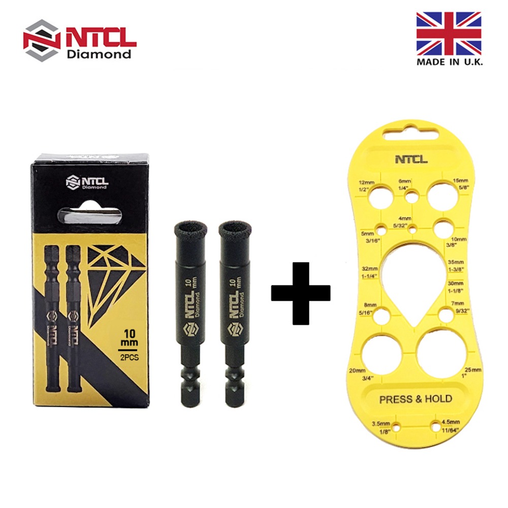 NTCL 홀쏘 홀커터 융착코어비트 타일기리 타공 10mm 2pc - 상품 이미지