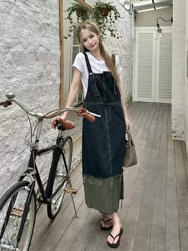 나혼자산다 566화 윤가이 치마 스커트 멜빵 데님 캐주얼 의상 옷 패션 - 상세 이미지 5