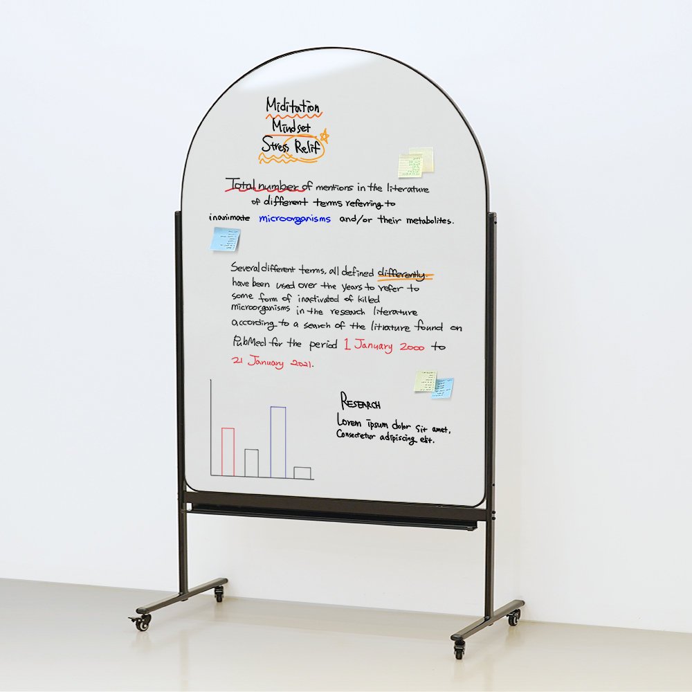 아치형 양면 자석 화이트보드 이동식 스탠드 칠판 900X1200 블랙 실사용 후기 | 효과 있을까? - 대표 이미지