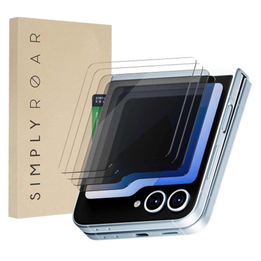 갤럭시 Z플립6 전면 외부 2+2 사생활 보호 강화유리 필름 세트 - 상품 이미지
