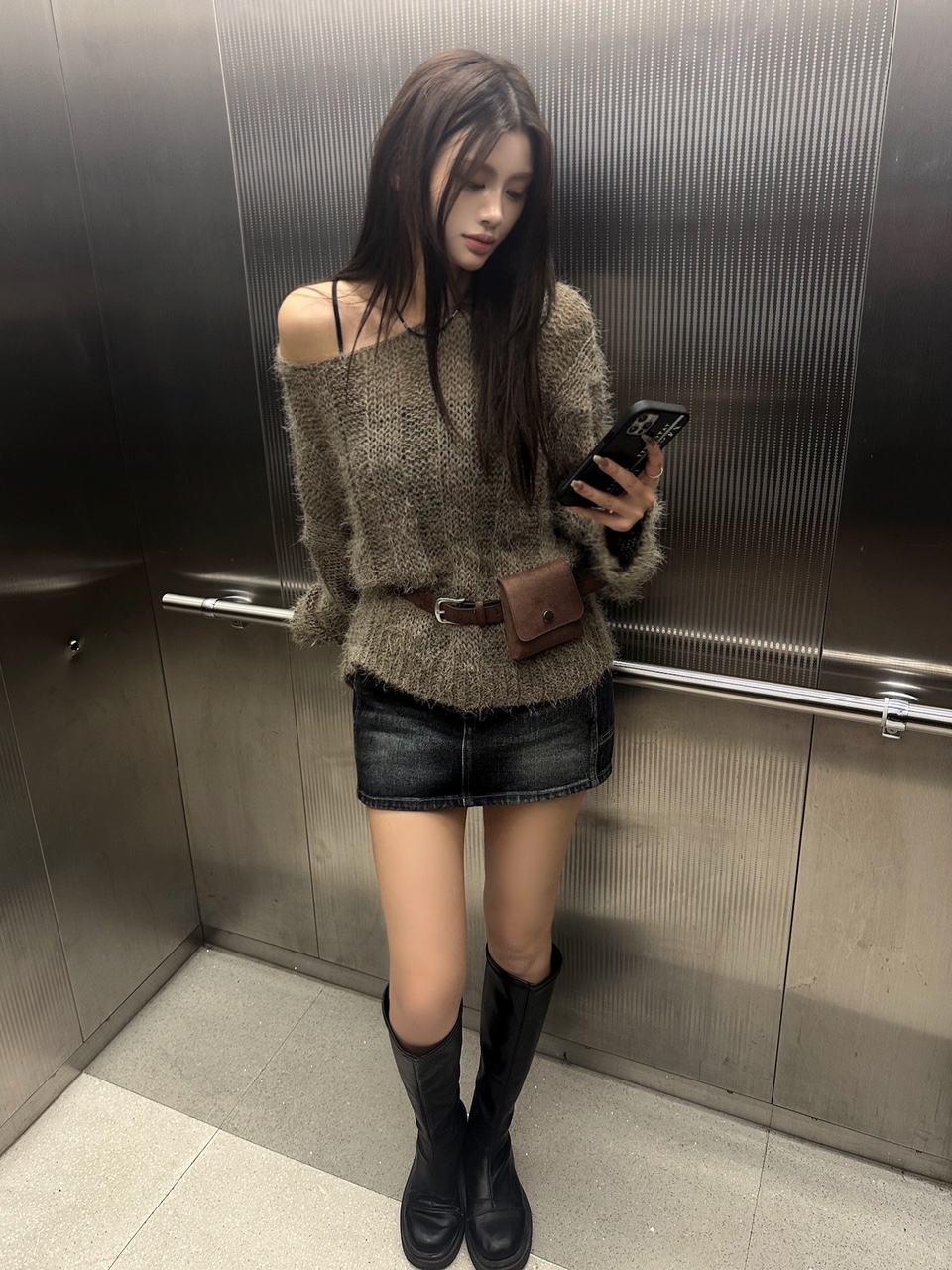 [당일출고🚀/레이어드필수템❤] 스웨이드 포켓 포인트 레이어드 벨트 (3color) 상세 이미지 28