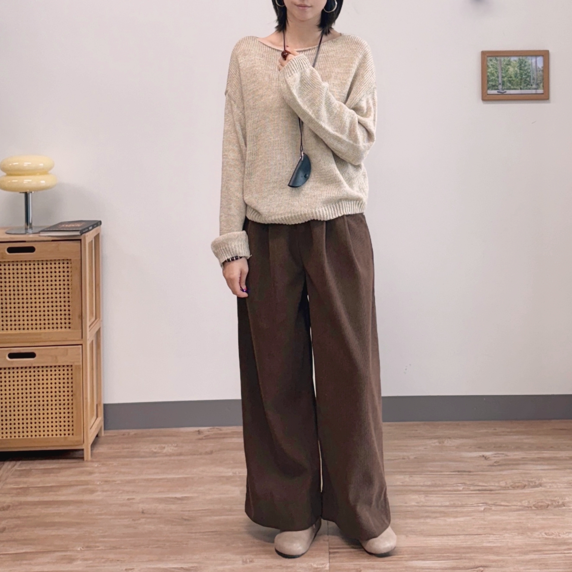 골덴바지 핀턱 코듀로이 와이드팬츠 미시옷 - 상세 이미지 4