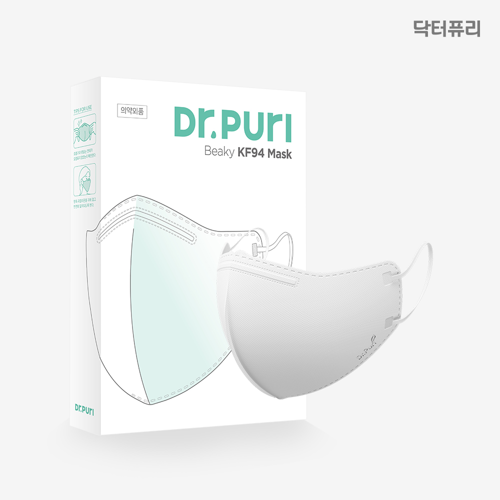 닥터퓨리 KF94 비키 새부리형 황사마스크 L(대형), 화이트, 30개