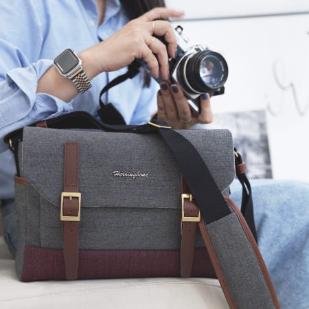 헤링본 카메라가방 포스트맨 메신저백 미디엄(숄더백 미러리스 캐논 소니 니콘 후지)-차콜