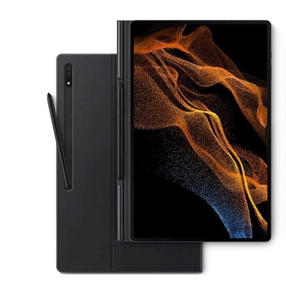 삼성 tabs10 보호 케이스에 적합 Galaxytab s9 케이스 s7fe 자기 가죽 s8 + 키보드 s10ultra 태블릿 블랙 가죽 + 스타일러스 갤럭시 탭 S9 (11인치) - 상품 이미지