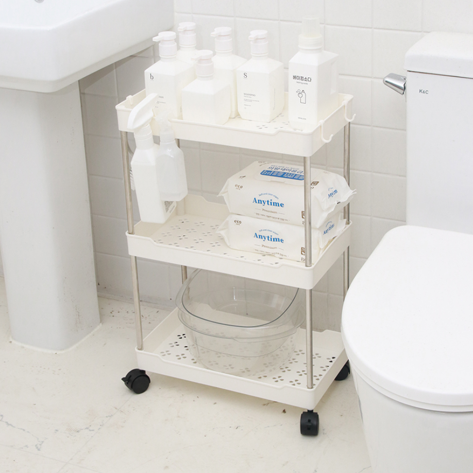 세탁실 틈새 서랍장 세탁기 틈새 수납장 세탁 세제 선반 3단