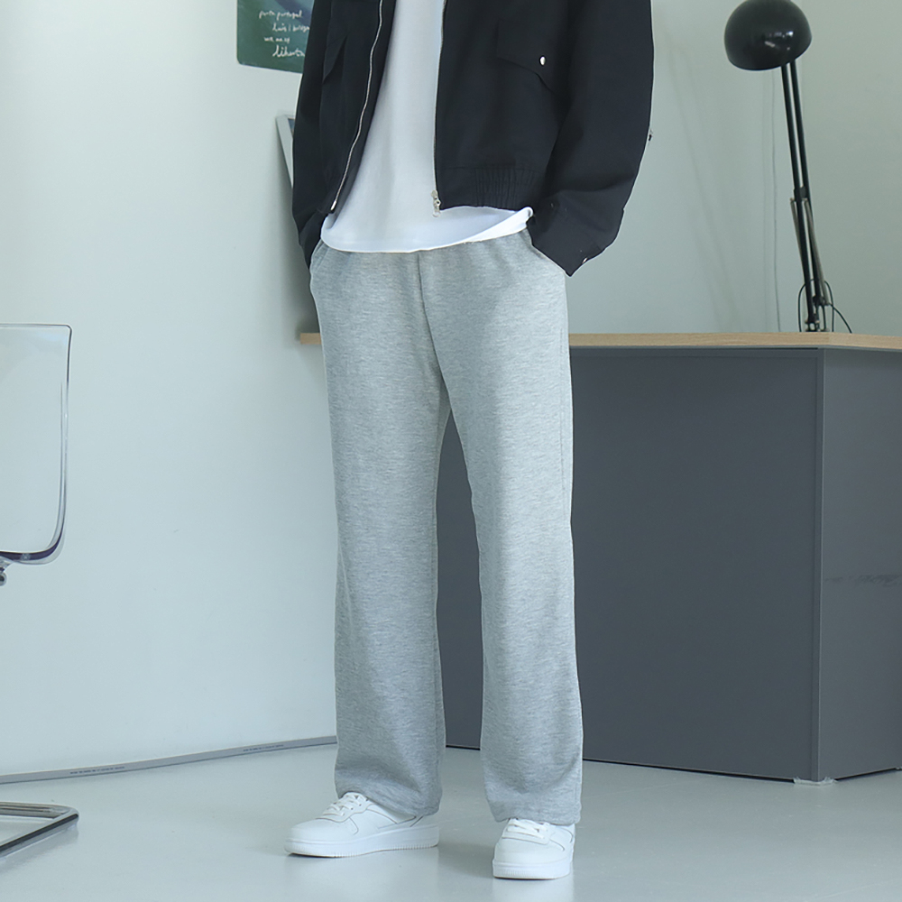 남자 바지 트레이닝 밴딩 팬츠 스판 남자 와이드팬츠 - 상품 이미지