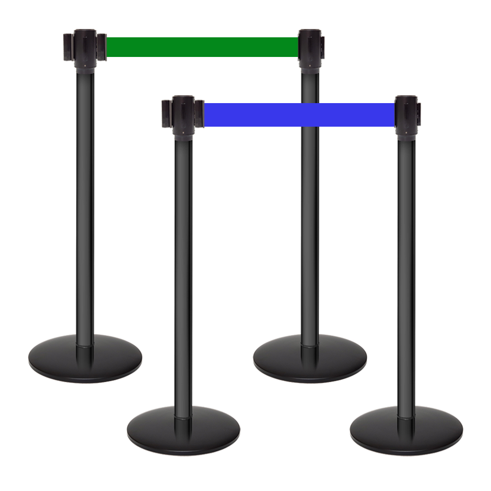 프리미엄 블랙봉 국산 벨트차단봉 안전 가이드라인 2m벨트 안전잠금-옵션 바리게이트 이미지 3