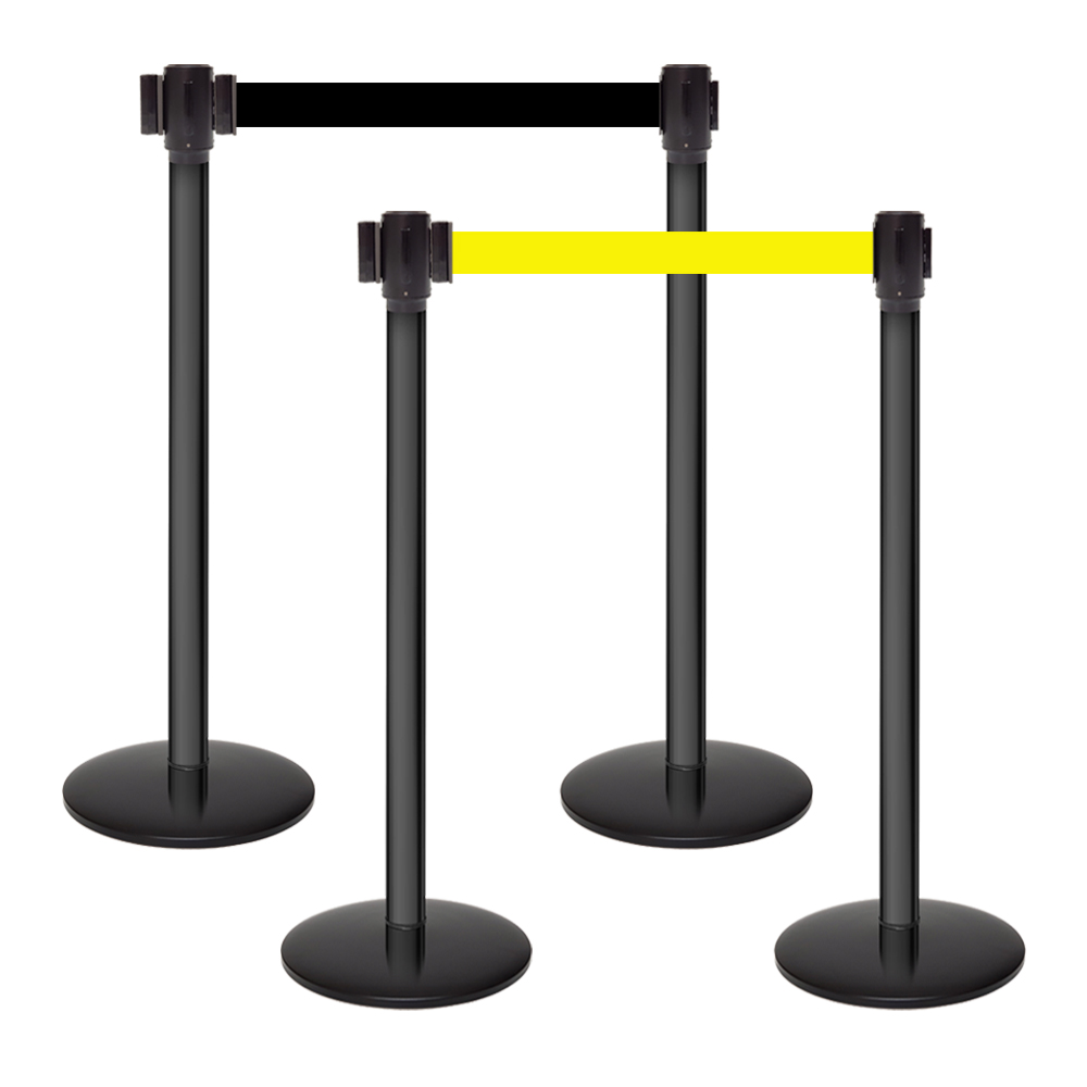 프리미엄 블랙봉 국산 벨트차단봉 안전 가이드라인 2m벨트 안전잠금-옵션 바리게이트 이미지 2