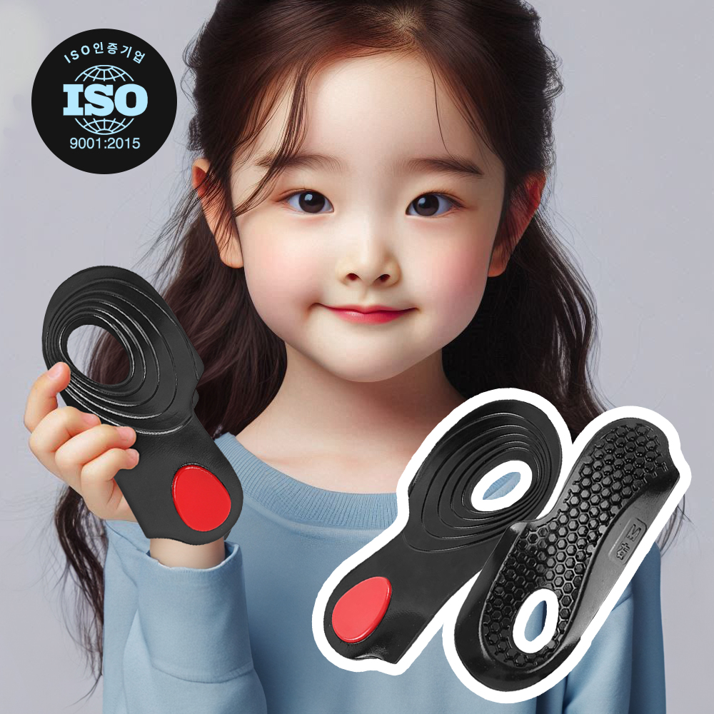 포풋 핏라이트 기능성 깔창 평발 OX다리 교정 실리콘 반깔창 - 메인 이미지