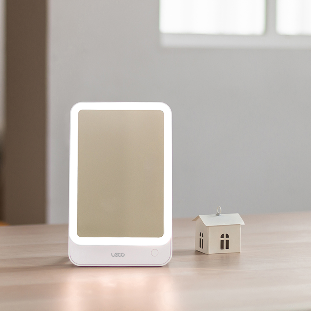 레토 무선 LED 탁상거울 화장 책상 메이크업 조명거울