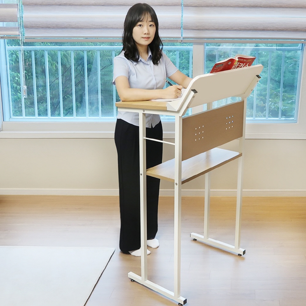 키다리 책상 서서 공부하는 허리디스크 학교 스탠딩 목디스크 쓰는 서있는 - 상세 이미지 2