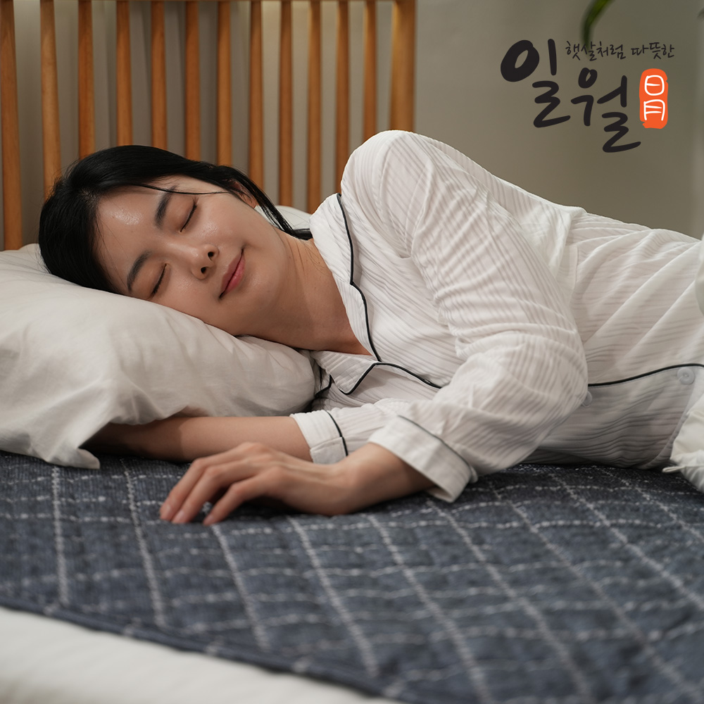 일월 전기매트 피치블로썸 초절전형 워셔블 탄소 카본매트 전기장판 전기요 싱글