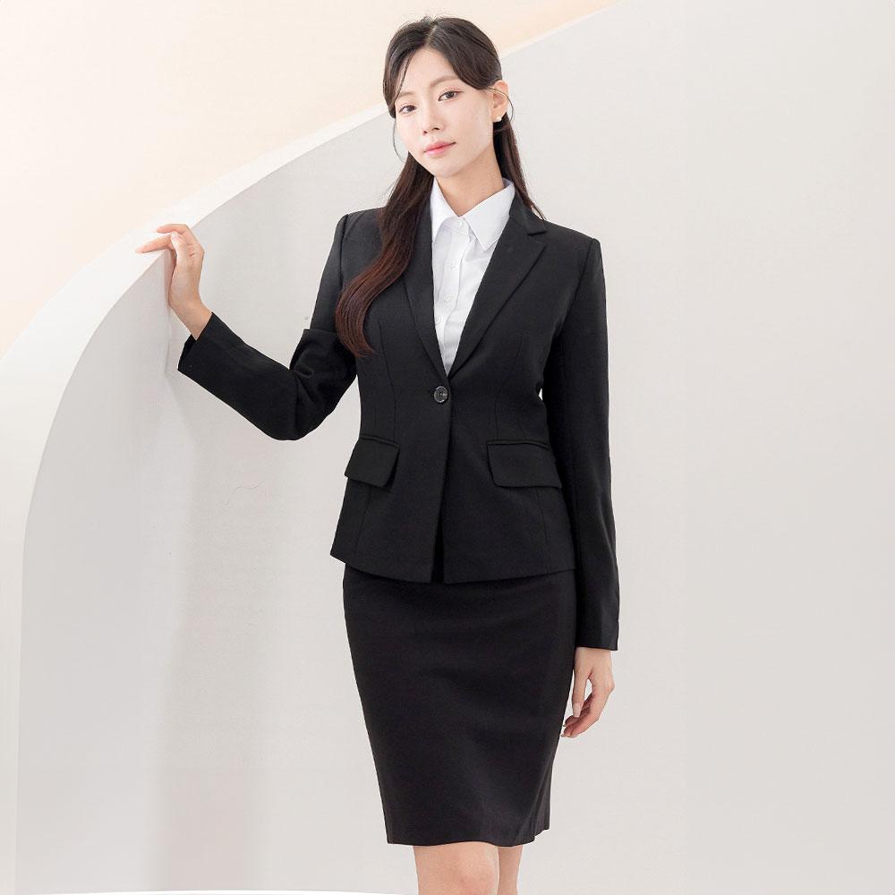 여성 면접 정장 세트 치마 투피스 빅사이즈 [무지]