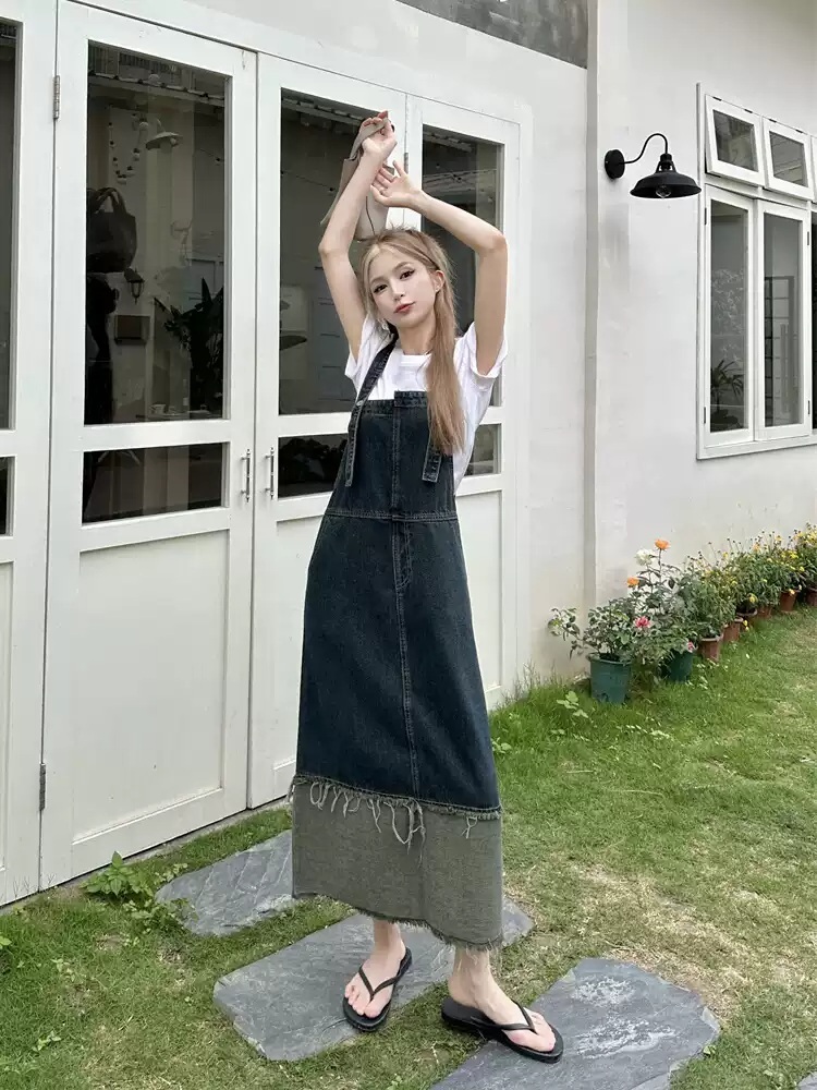나혼자산다 566화 윤가이 치마 스커트 멜빵 데님 캐주얼 의상 옷 패션 - 상세 이미지 3