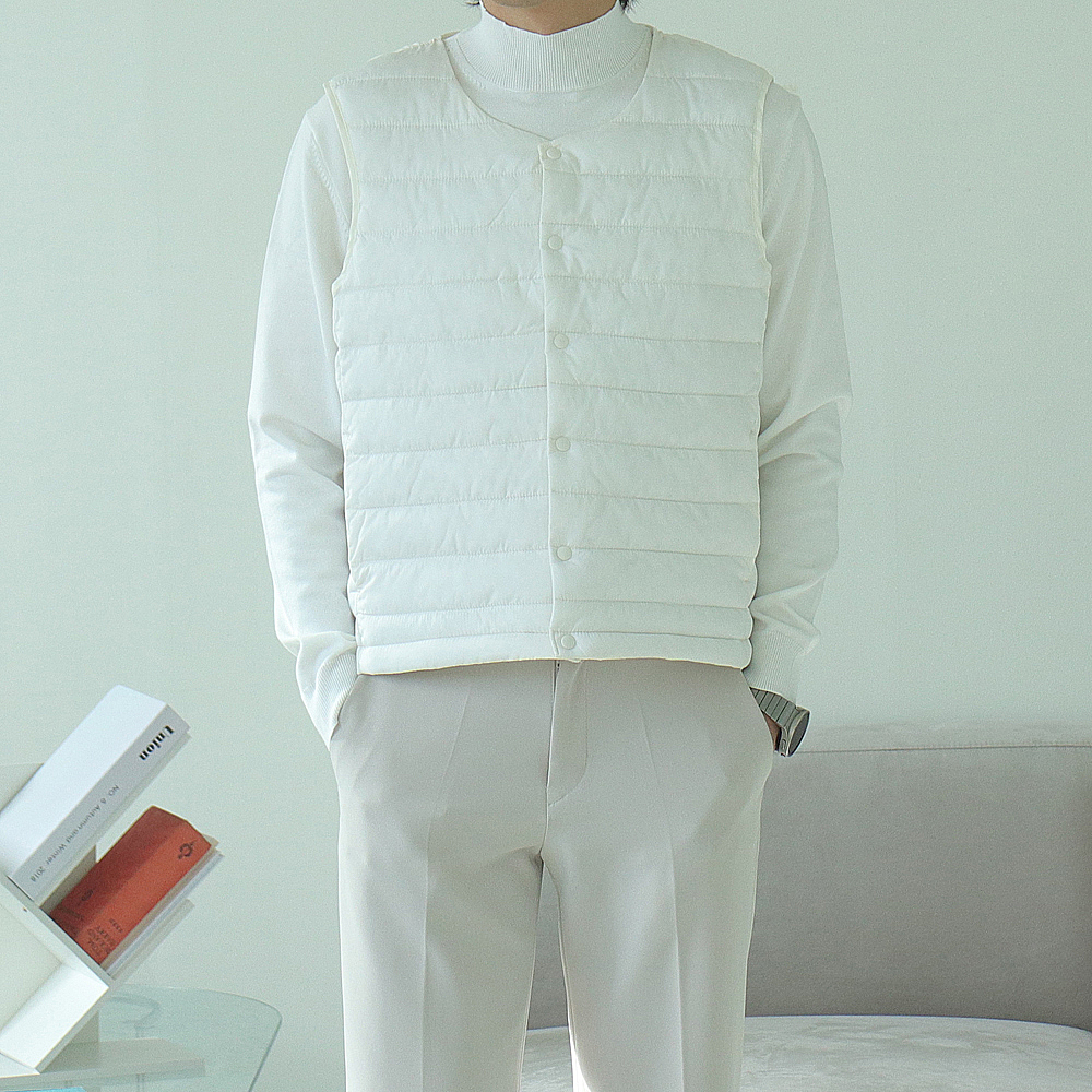 남자 경량 패딩조끼 웰론 이너 유넥 커플 패딩 조끼 베스트