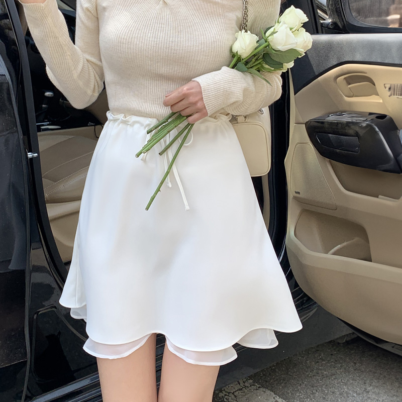 (더블레이어드여리핏) 빈블 새틴 스트링 미디 A라인 스커트 sk6880 - 상세 이미지 2