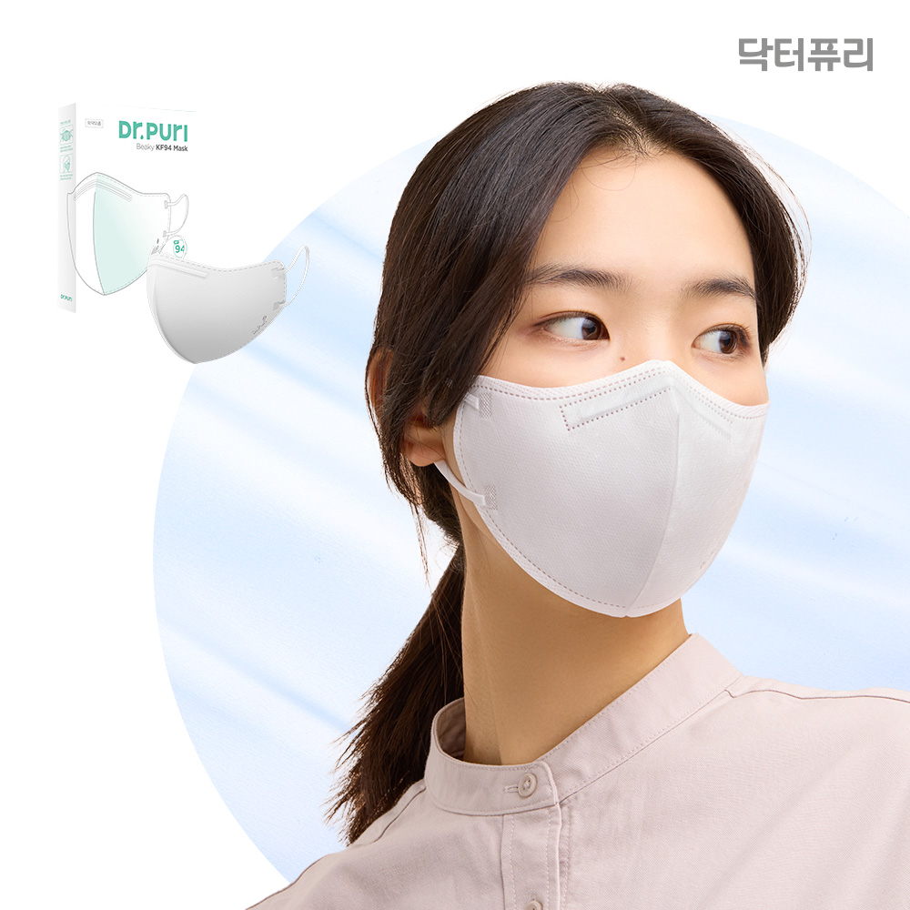 닥터퓨리 KF94 비키 새부리형 황사마스크 L(대형), 화이트, 30개