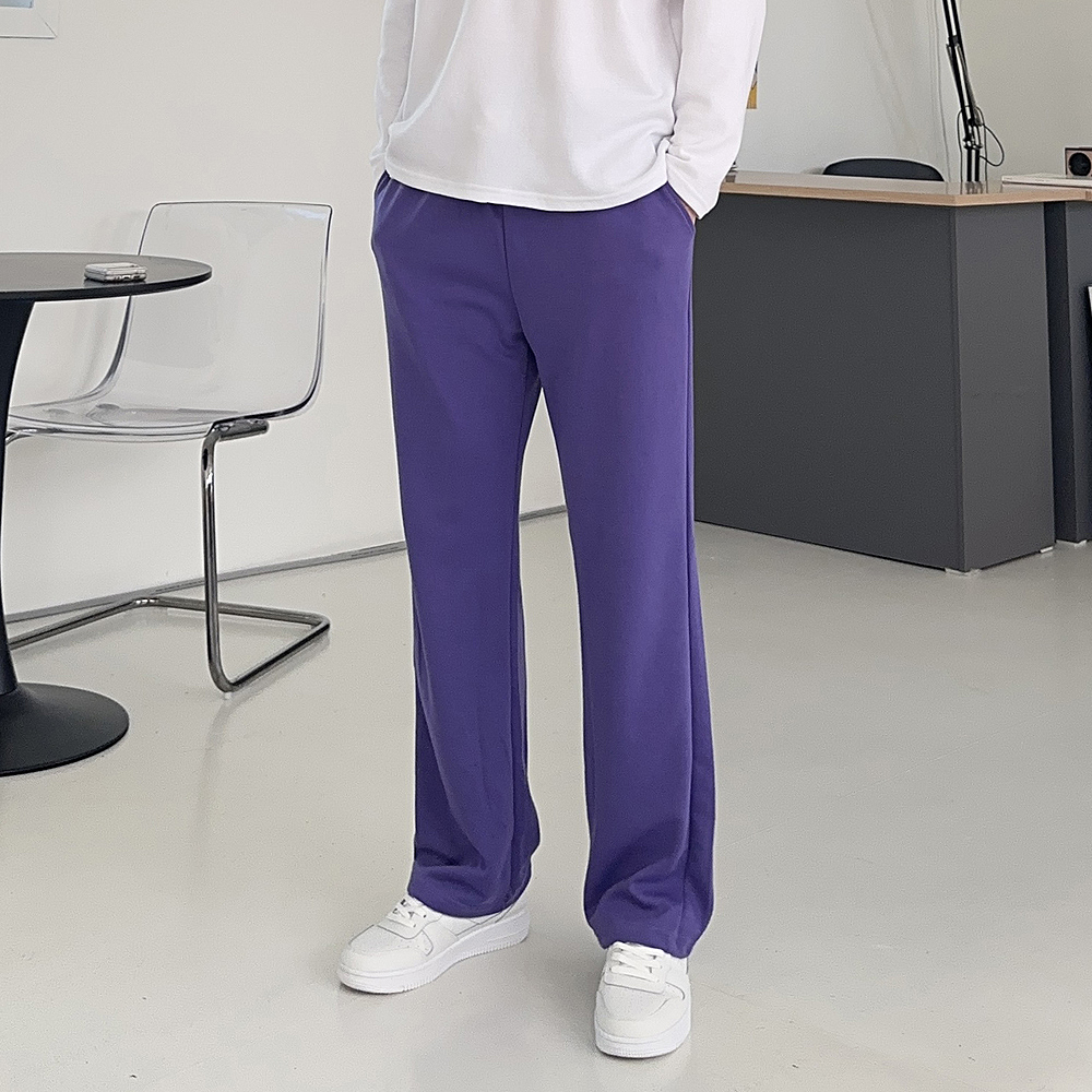 남자 바지 트레이닝 밴딩 팬츠 스판 남자 와이드팬츠 - 상세 이미지 4