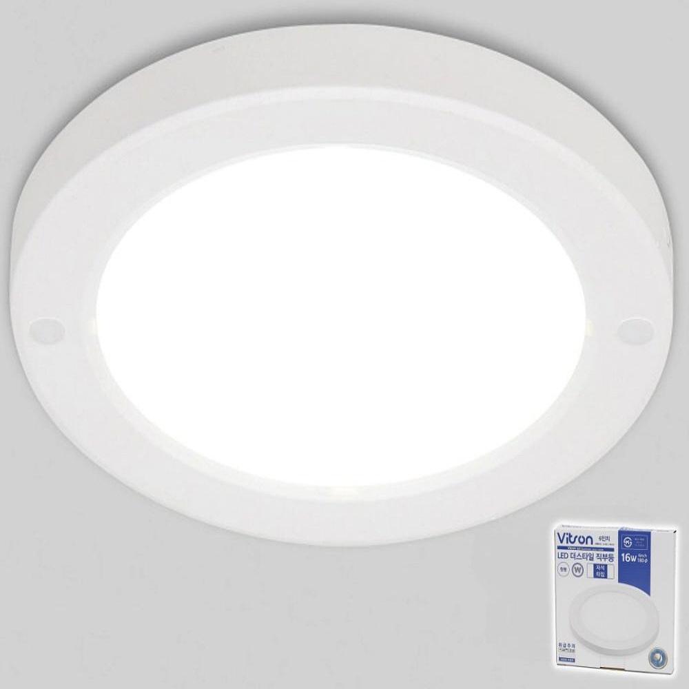 16w LED 천장 센서등 6인치 발코니 센서등 주광색 - 상품 이미지