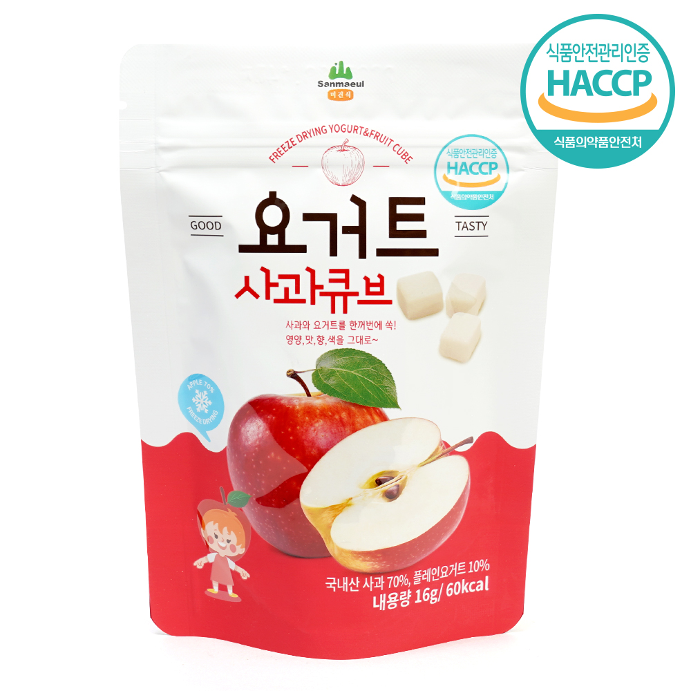 요거트 사과 큐브 파우치 (16g) 아이간식 - 메인 이미지
