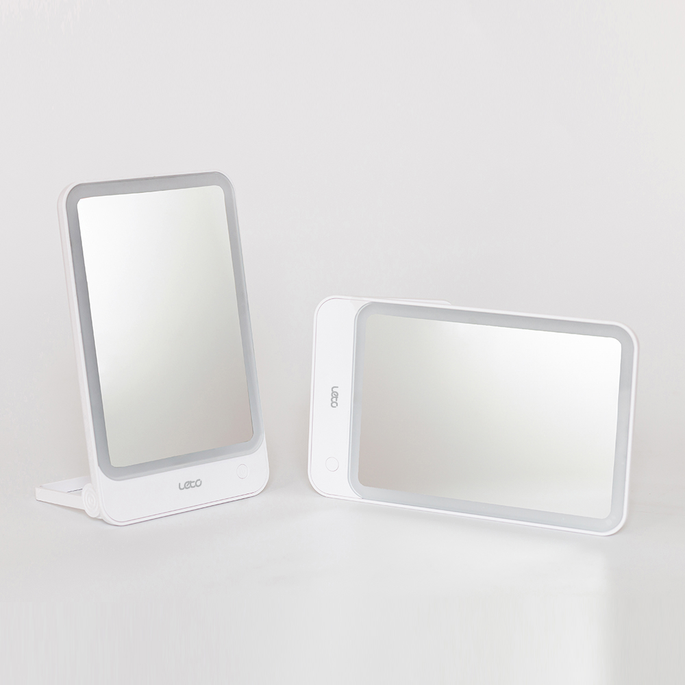 레토 무선 LED 탁상거울 화장 책상 메이크업 조명거울