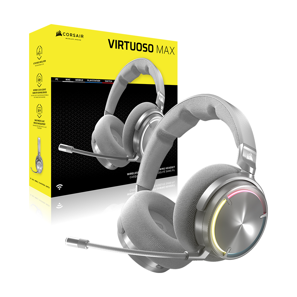 커세어 VIRTUOSO MAX RGB 무선 게이밍 헤드셋 화이트 - 상세 이미지 5