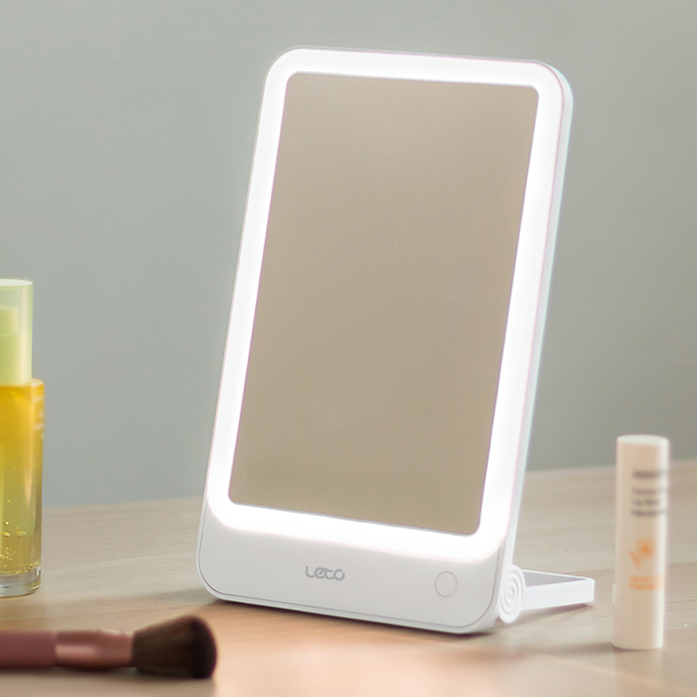 레토 무선 LED 탁상거울 화장 책상 메이크업 조명거울