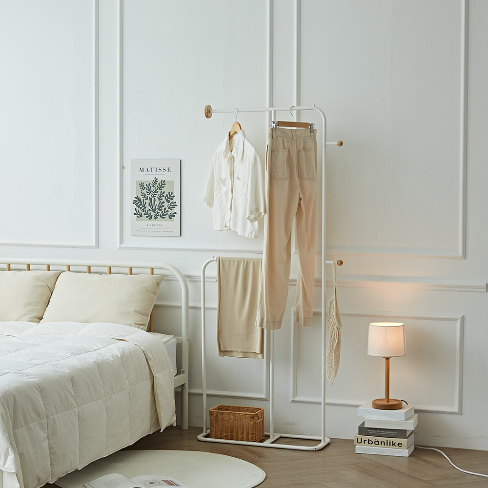 이노센트 로그 2단 높은 더블형 스탠드 이동식 옷걸이 행거 더블형 i104658