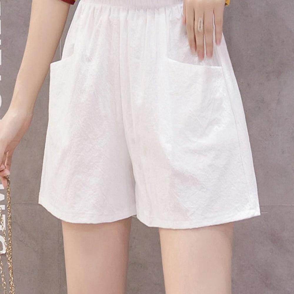 기본 반바지 여름 흰색 반바지 여성 여름 흰바지 - 상품 이미지