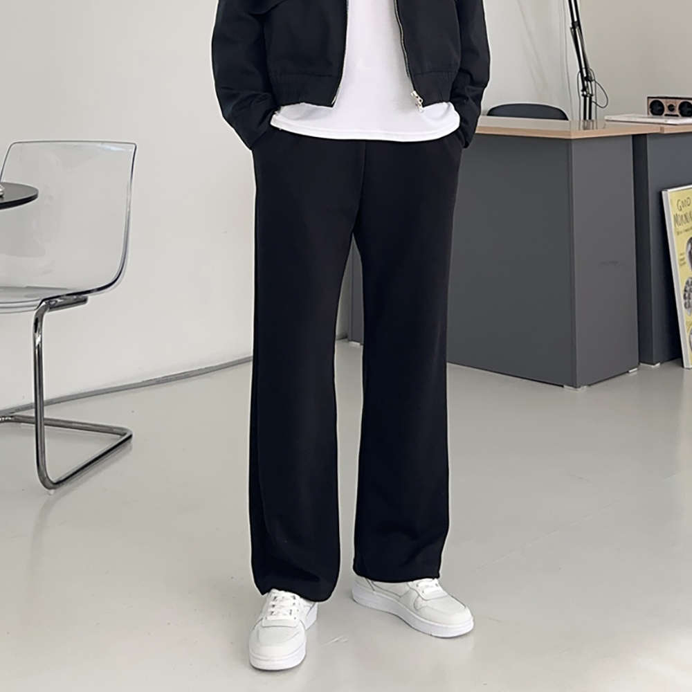 남자 바지 트레이닝 밴딩 팬츠 스판 남자 와이드팬츠 - 상세 이미지 2