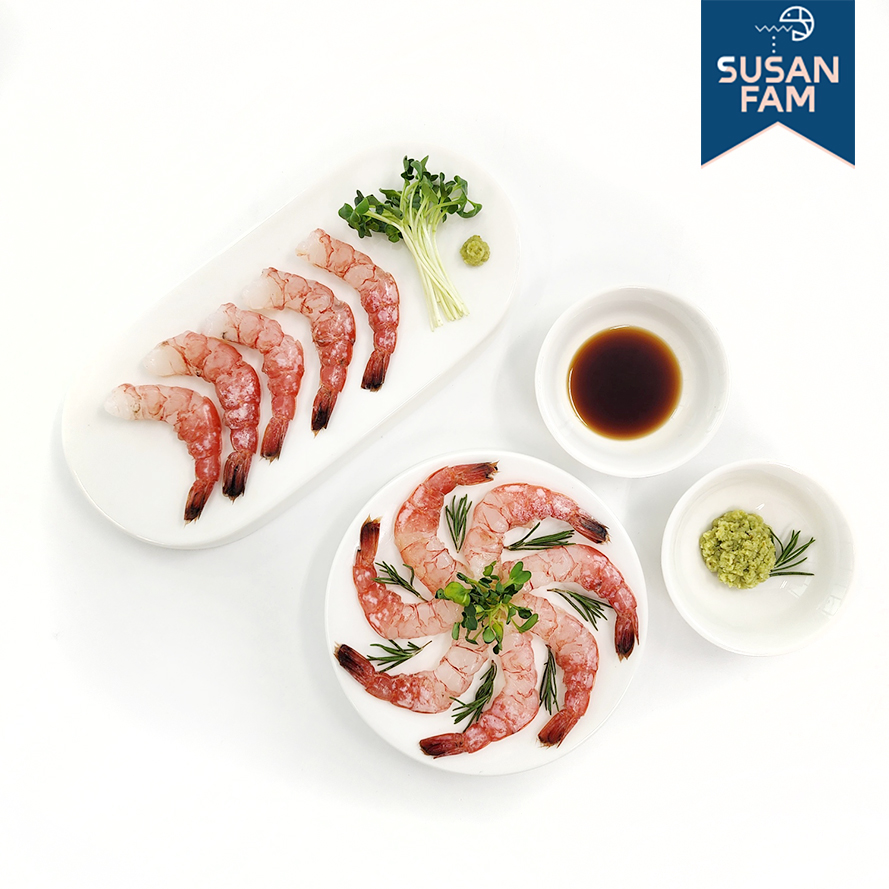 자연산 여수 깐 달마새우 200g (약20미) 손질 새우회