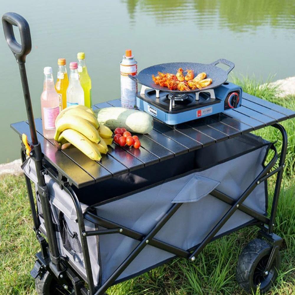 워건 롤 테이블 상판 낚시 왜건 캠핑 카트 상판 블랙