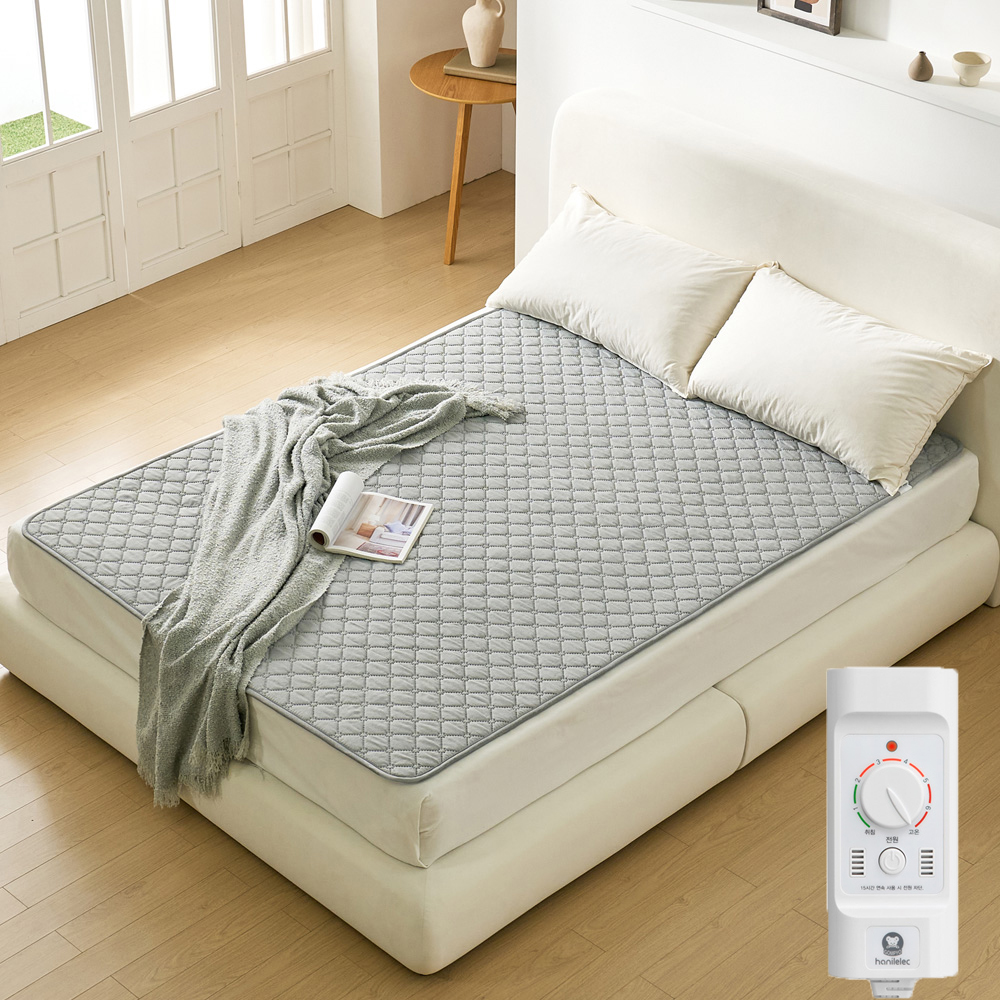 곰표한일 무자계 전자파안심 워셔블 세탁 양면 전기요 그레이 2인용 더블