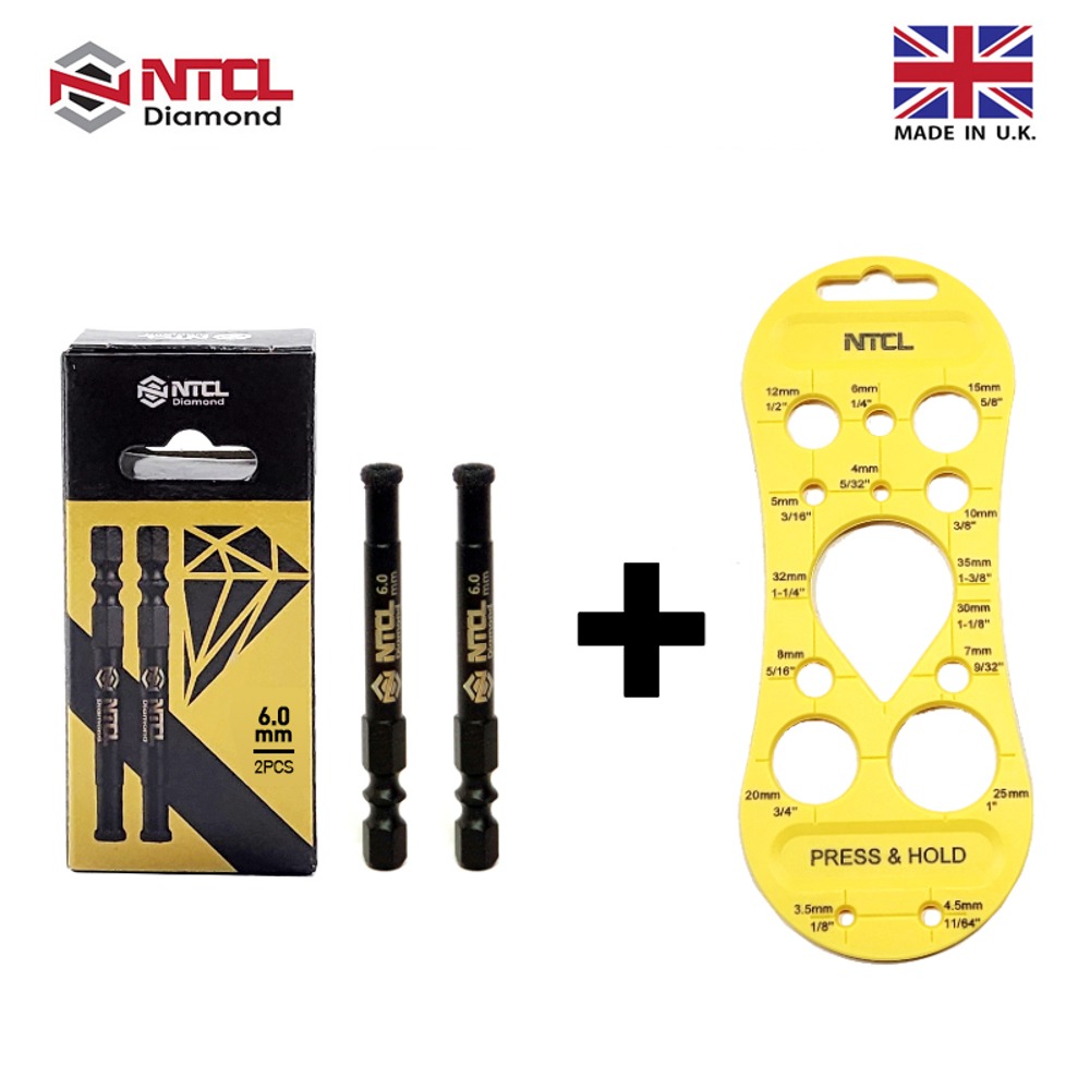NTCL 타일비트 타일홀쏘 융착코어비트 기리 유리 대리석 타공 6mm 2pc - 메인 이미지