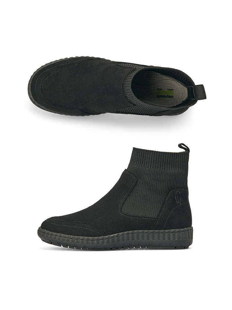 데이워크 발편한 아치깔창 여성 앵클부츠 누아 블랙스웨이드 DW30027-BKS