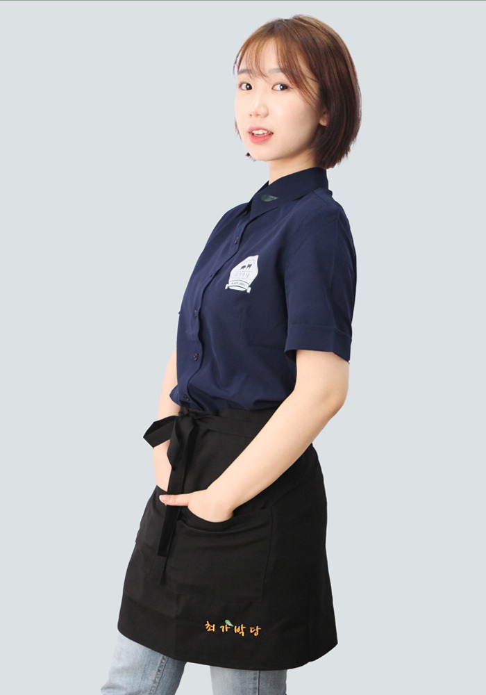 짧은 미니 허리앞치마 미니랩 반앞치마 바리스타 카페 홀서빙 매장 식당 업소 - 상품 이미지