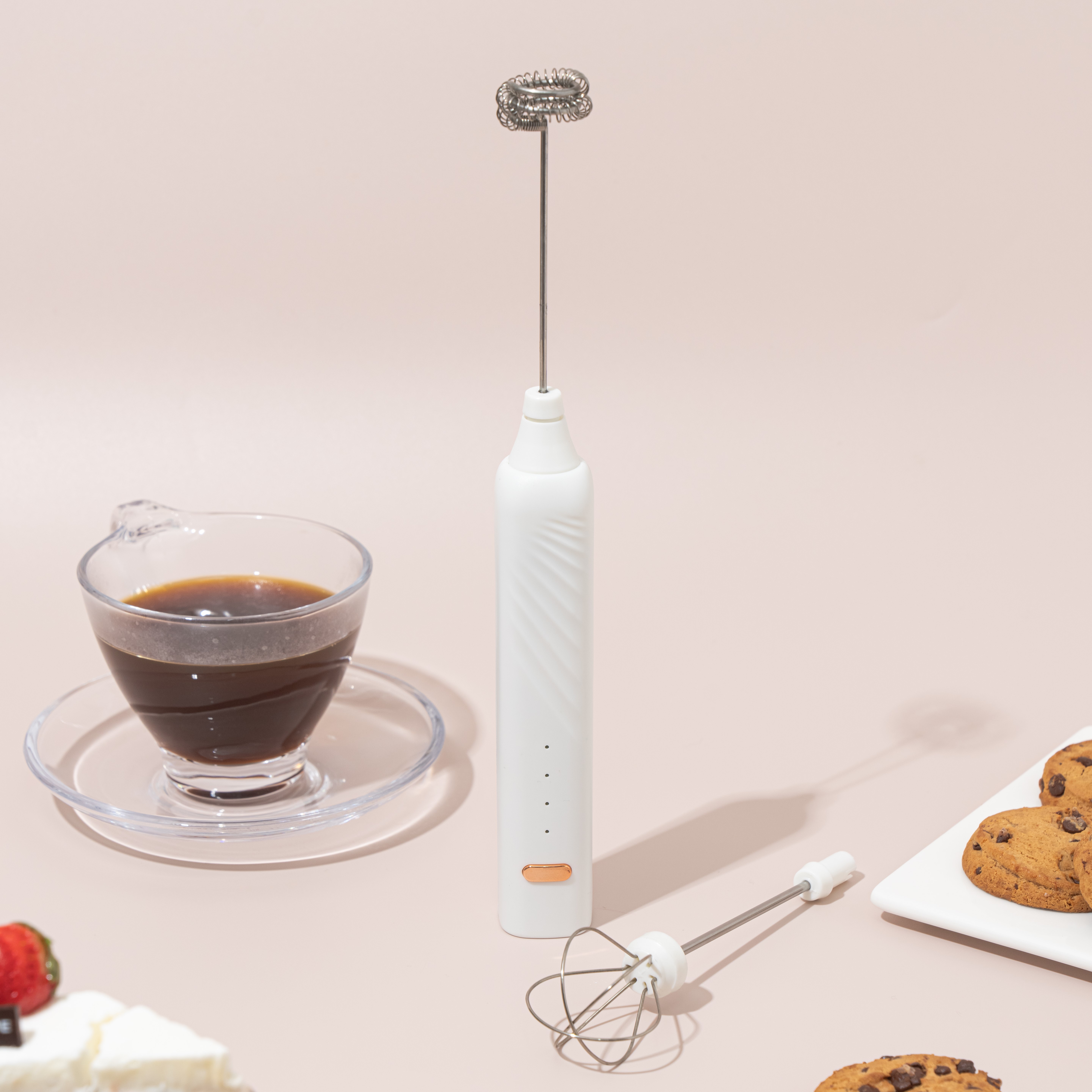 우유거품기 전동 USB충전 라떼용 미니 거품기 카페 제품 이미지