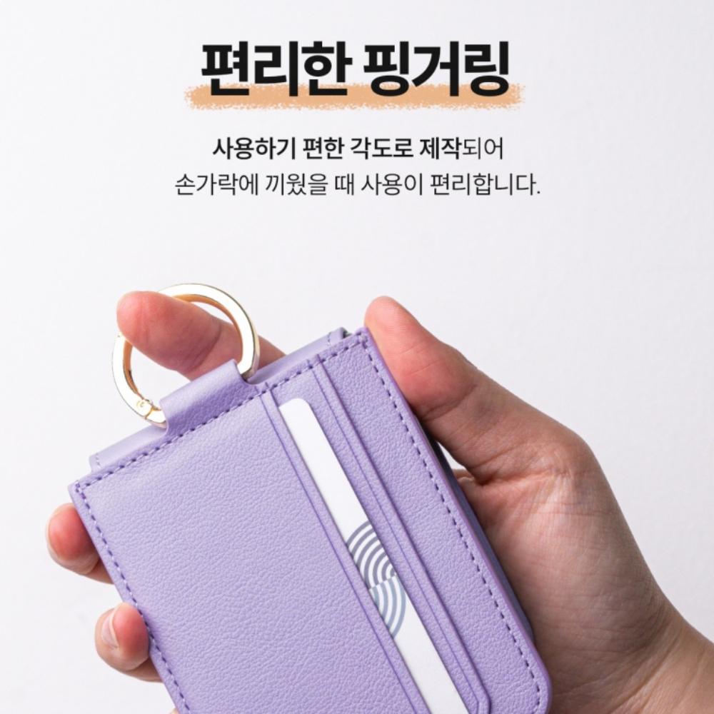 갤럭시 Z플립6 카드 케이스 2장 링 가죽 - 상세 이미지 3