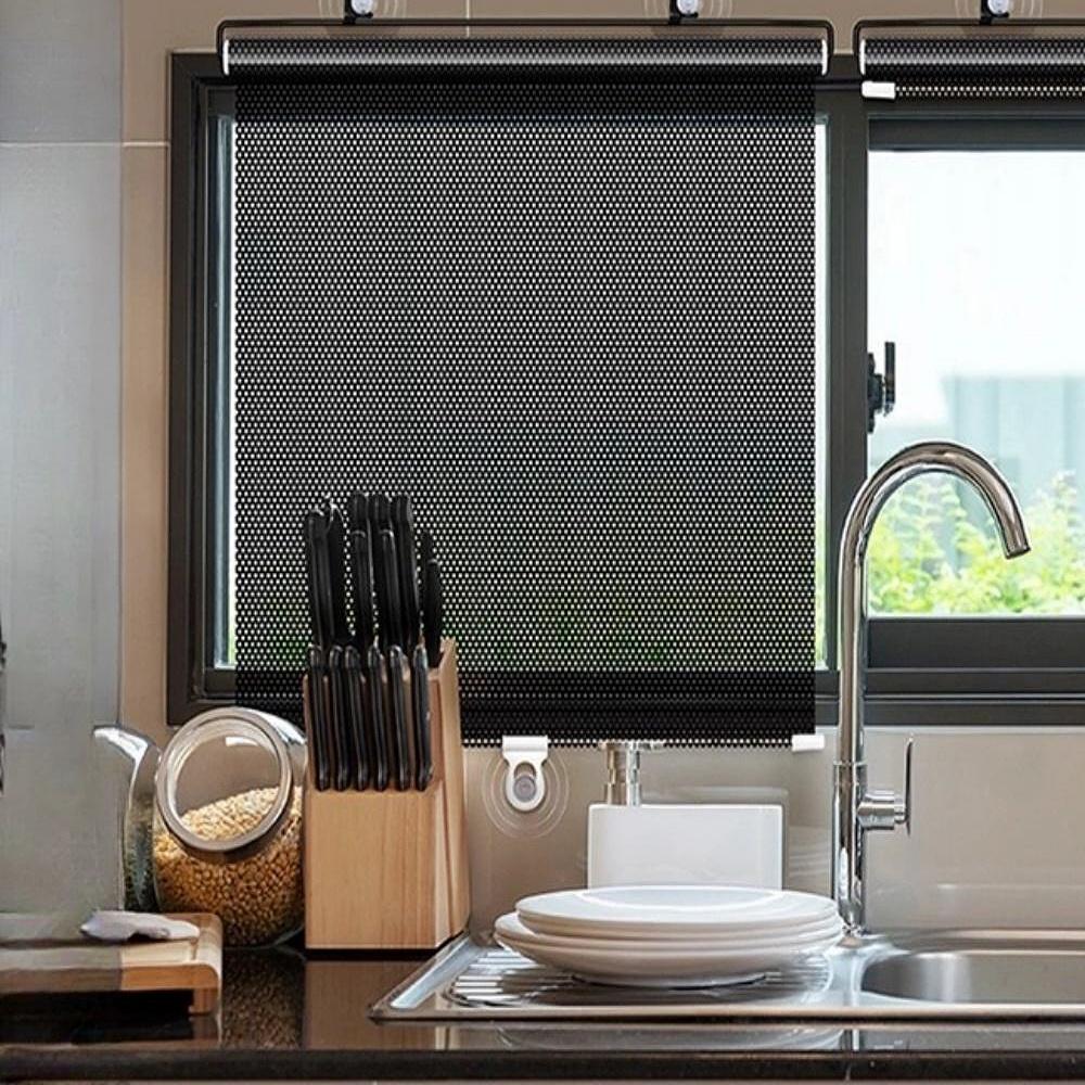 세탁실 블라인드 여름 유리창 블라인드 붙이는 자외선 차단 블라인드