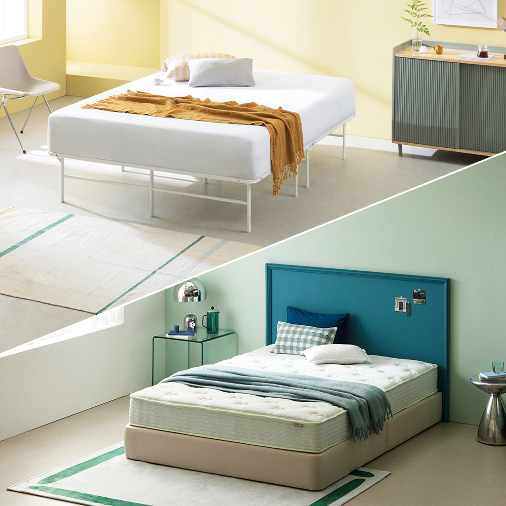 지누스 그린티 에어 하이브리드 20cm+스마트베이스 엘리트 프레임 침대 (슈퍼싱글)