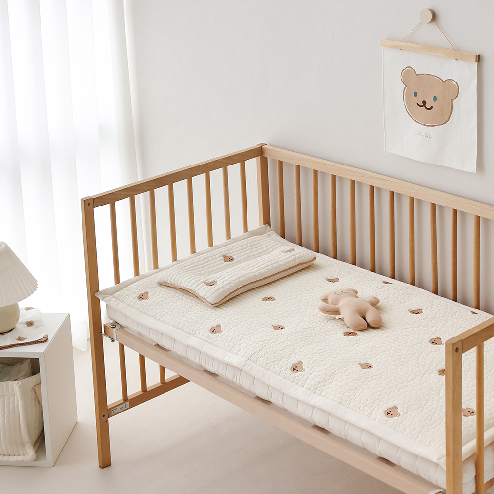 호환 쉐베베 100수 자수 논슬립 누빔 이케아 아기 침대 유아패드 쉐고미