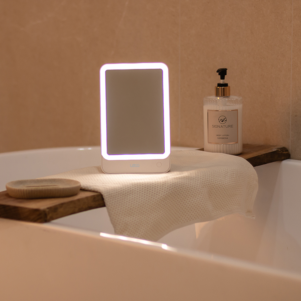 레토 무선 LED 탁상거울 화장 책상 메이크업 조명거울