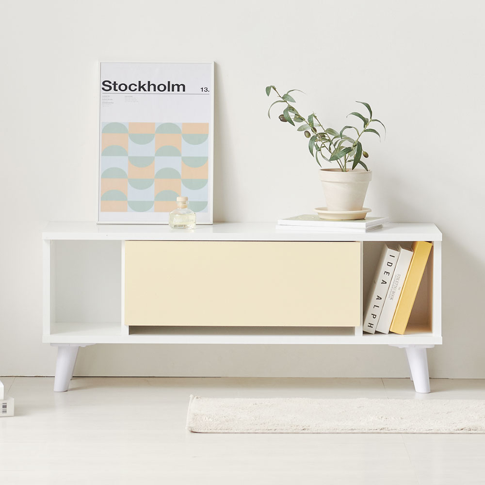 파베 미니 슬림 TV 다이 서랍장 1000